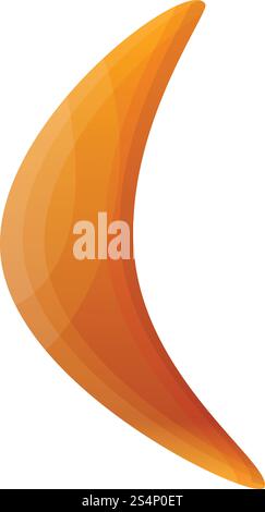 Wood boomerang icon. Cartoon of wood boomerang vector icon for web design isolated on white background. Wood boomerang icon, cartoon style Stock Vector