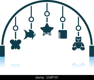 Baby Arc With Hanged Toys Icon. Shadow Reflection Design. Vector Illustration. Stock Vector