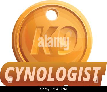 K9 cynologist logo. Cartoon of K9 cynologist vector logo for web design isolated on white background. K9 cynologist logo, cartoon style Stock Vector
