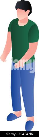 Boy waiting parcel icon. Isometric of boy waiting parcel vector icon for web design isolated on white background. Boy waiting parcel icon, isometric style Stock Vector