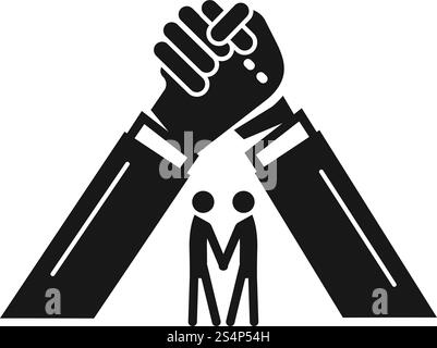 People brotherhood icon. Simple illustration of people brotherhood vector icon for web design isolated on white background. People brotherhood icon, simple style Stock Vector