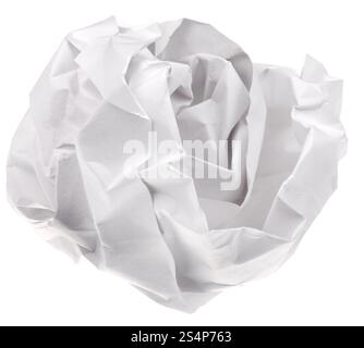 Crumpled paper sheet isolated on black background. Rectangle shape with ...