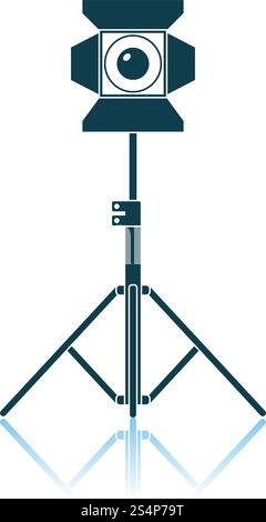 Stage Projector Icon. Shadow Reflection Design. Vector Illustration. Stock Vector