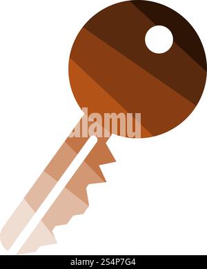 Key Icon. Flat Color Ladder Design. Vector Illustration. Stock Vector