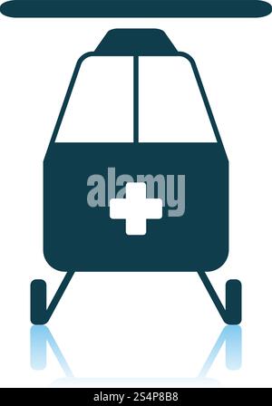 Medevac Icon. Shadow Reflection Design. Vector Illustration. Stock Vector