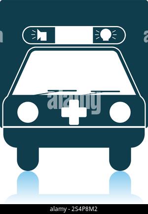 Ambulance car icon. Shadow reflection design. Vector illustration Stock ...
