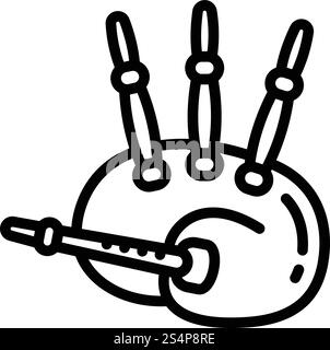 Bagpipes icon. Outline bagpipes vector icon for web design isolated on white background. Bagpipes icon, outline style Stock Vector