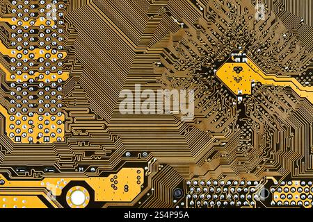 motherboard circuit board background close up Stock Photo