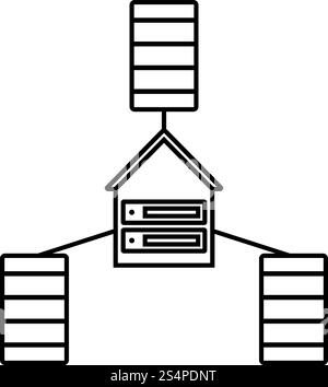 Datacenter Icon. Outline Simple Design. Vector Illustration Stock ...