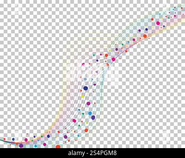 Colourful lines background with transparency grid on back. Vector Illustration. Stock Vector