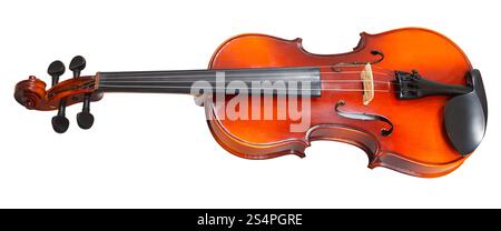 traditional wooden violin isolated on white background Stock Photo