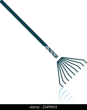 Rake Icon. Shadow Reflection Design. Vector Illustration Stock Vector ...