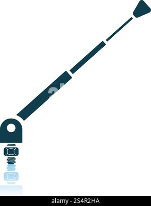Radio Antenna Component Icon. Shadow Reflection Design. Vector Illustration. Stock Vector