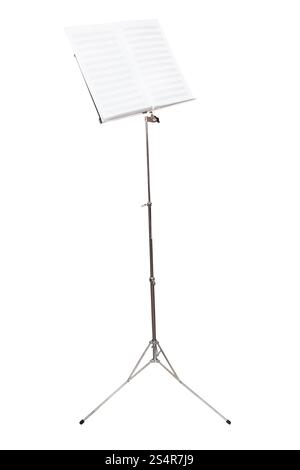 music stand with blank music book isolated on white background Stock Photo