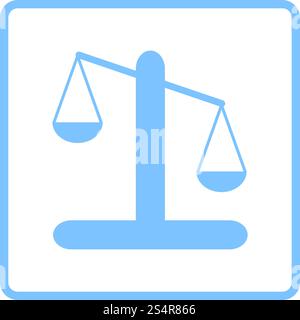 Scale Icon. Blue Frame Design. Vector Illustration. Stock Vector