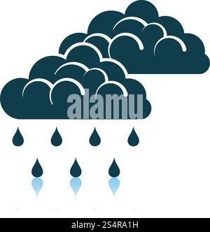 Rain Icon. Shadow Reflection Design. Vector Illustration. Stock Vector