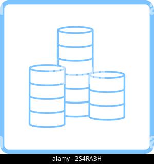 Coin Stack Icon. Blue Frame Design. Vector Illustration Stock Vector ...