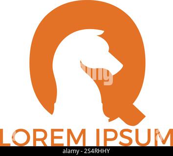 Chess and letter Q logo design. Creative alphabet Q typography logo for chess. Stock Vector