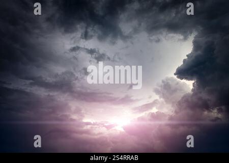 Dramatic Cloudscape Area with Ray of Light Stock Photo