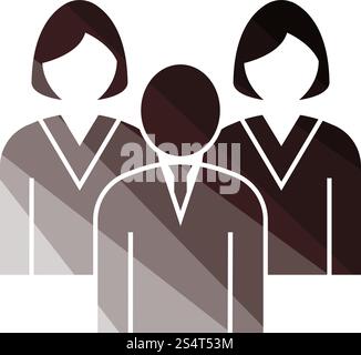Corporate Team Icon. Flat Color Ladder Design. Vector Illustration. Stock Vector