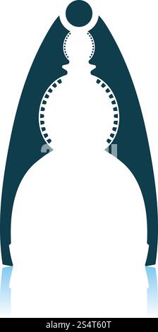 Nutcracker Pliers Icon. Shadow Reflection Design. Vector Illustration. Stock Vector