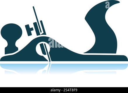 Jack-plane Tool Icon. Shadow Reflection Design. Vector Illustration. Stock Vector