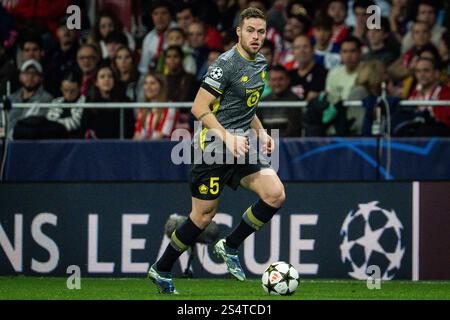 Madrid, Espagne. 23rd Oct, 2024. Gabriel GUDMUNDSSON of Lille during the UEFA Champions League, League Phase MD3 football match between Atletico de Madrid and Losc Lille on 23 October 2024 at Riyadh Air Metropolitano stadium in Madrid, Spain - Photo Matthieu Mirville/DPPI Credit: DPPI Media/Alamy Live News Stock Photo