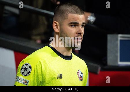 Madrid, Espagne. 23rd Oct, 2024. Lucas CHEVALLIER of Lille during the UEFA Champions League, League Phase MD3 football match between Atletico de Madrid and Losc Lille on 23 October 2024 at Riyadh Air Metropolitano stadium in Madrid, Spain - Photo Matthieu Mirville/DPPI Credit: DPPI Media/Alamy Live News Stock Photo