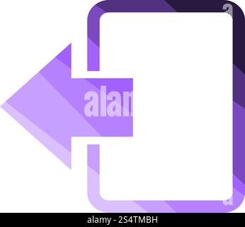 Exit Icon. Flat Color Ladder Design. Vector Illustration. Stock Vector