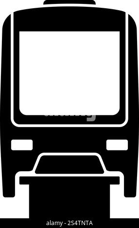 Monorail Icon Front View. Black on White. Vector Illustration. Stock Vector