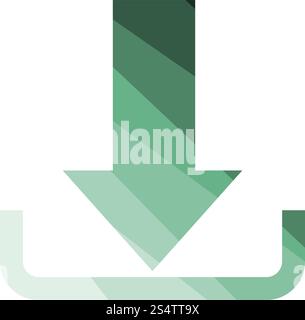 Download Icon. Flat Color Ladder Design. Vector Illustration. Stock Vector