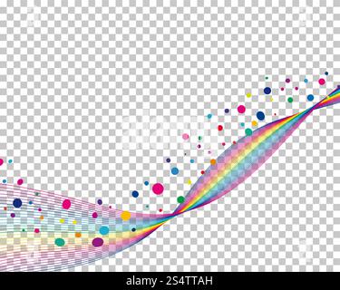 Colourful lines background with transparency grid on back. Vector Illustration. Stock Vector