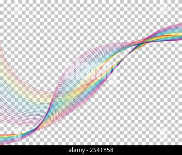 Colourful lines background with transparency grid on back. Vector Illustration. Stock Vector