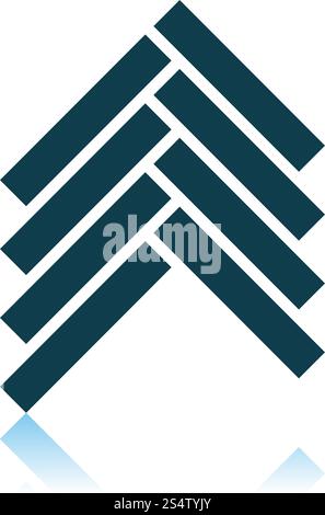 Parquet Icon. Shadow Reflection Design. Vector Illustration. Stock Vector