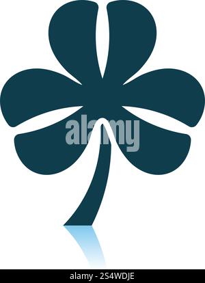 Shamrock Icon. Shadow Reflection Design. Vector Illustration. Stock Vector