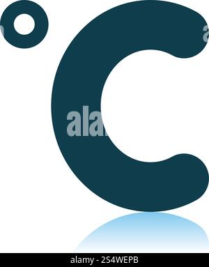 Celsius Degree Icon. Shadow Reflection Design. Vector Illustration. Stock Vector