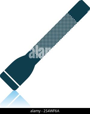 Police Flashlight Icon. Shadow Reflection Design. Vector Illustration. Stock Vector