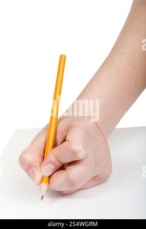 hand writes by lead pencil isolated on white background Stock Photo - Alamy
