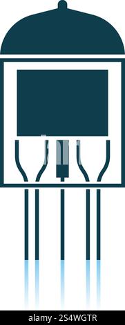 Electronic Vacuum Tube Icon. Shadow Reflection Design. Vector Illustration. Stock Vector