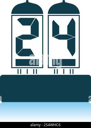 Electric Numeral Lamp Icon. Shadow Reflection Design. Vector Illustration. Stock Vector