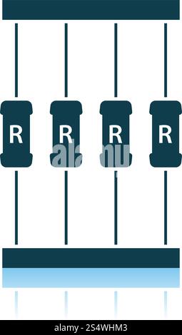 Resistor Tape Icon. Shadow Reflection Design. Vector Illustration. Stock Vector