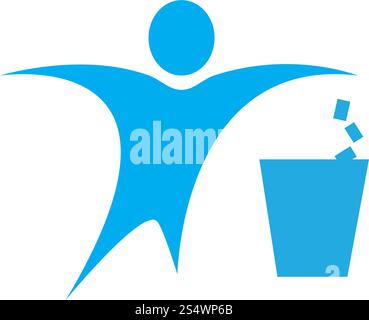Trash recycle logo vector ilustration design Stock Vector