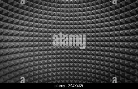 soundproof acoustic pyramid foam for studio recorder 3d Stock Photo