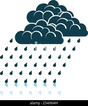 Rainfall Icon. Shadow Reflection Design. Vector Illustration. Stock Vector