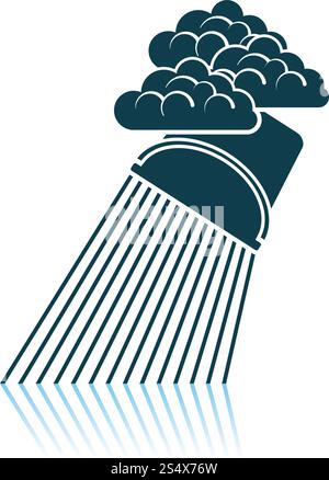 Rainfall Like From Bucket Icon. Shadow Reflection Design. Vector Illustration. Stock Vector