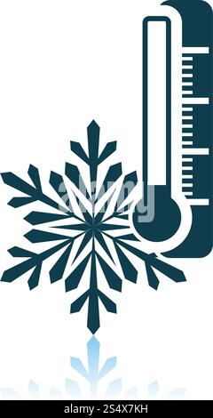 Winter Cold Icon. Shadow Reflection Design. Vector Illustration. Stock Vector