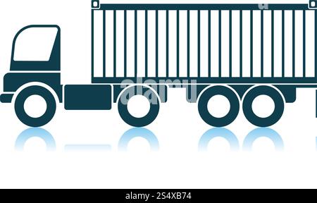 Container Truck Icon. Shadow Reflection Design. Vector Illustration ...