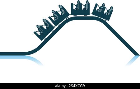 Small Roller Coaster Icon. Shadow Reflection Design. Vector Illustration. Stock Vector