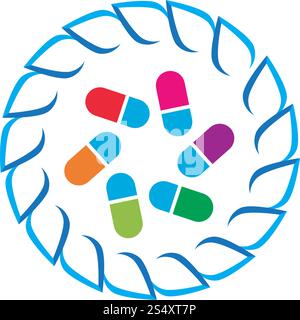 Medical capsule Logo template vector illustration design Stock Vector