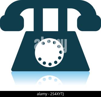 Old telephone icon. Shadow reflection design. Vector illustration Stock ...